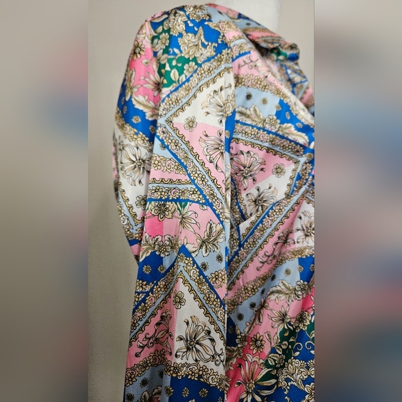 BOSTON PROPER Baroque Scroll Print Sophia Charmeuse Blouse PinkIcing.Size 0 NWOT - Picture 10 of 16